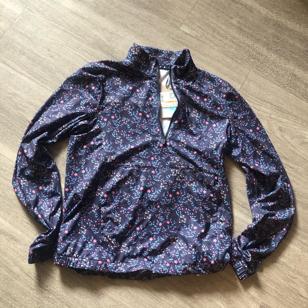 New  Puma Golf Ladies Cloudspun Floral Print 1/4 Zip Pullover S